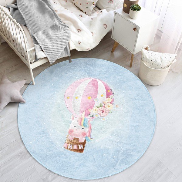 Svijetlo plavi dječji tepih ø 100 cm Comfort – Mila Home-image-3