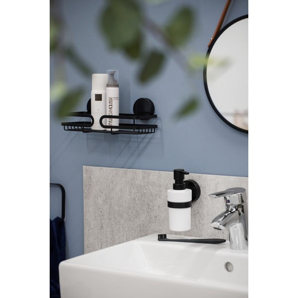 Crno-bijeli zidni dozator sapuna Wenko Static-Loc® Plus-image-2