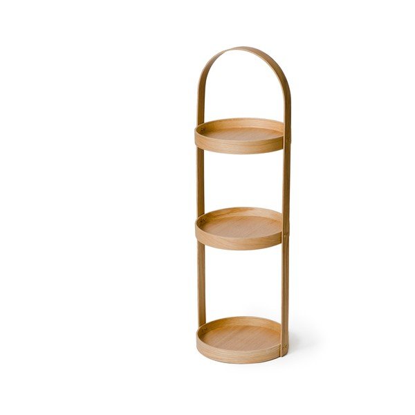 Stalak za kupaonicu od hrastovog drveta s 3 police Wireworks Round Caddy Mezza-image-4