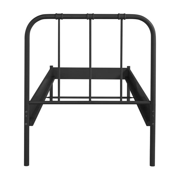 Crni metalni krevet bez podnice 90x200 cm Aaron – Støraa-image-4