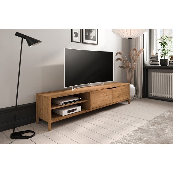 TV komoda od punog hrasta u prirodnoj boji 200x48 cm Twig – The Beds-image-3