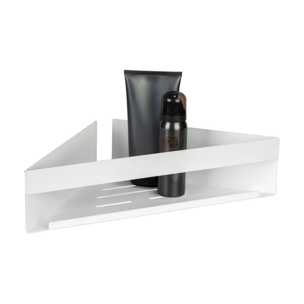 Mat bijela kupaonska polica od nehrđajućeg čelika s Turbo-loc s postavljanjem bez bušenja/kutna Genova – Wenko-image-3