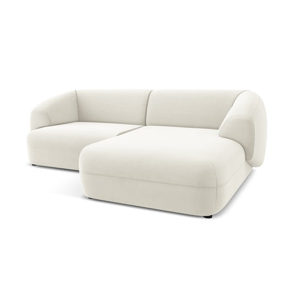 Bijela baršunasti kutna garnitura (s desnim kutom) Moana – Makamii-image-2