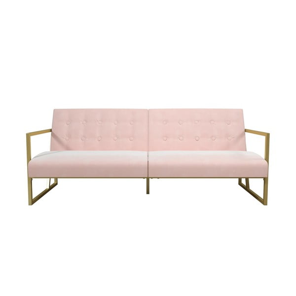 Ružičasti kauč na razvlačenje s baršunastom površinom CosmoLiving by Cosmopolitan Lexington