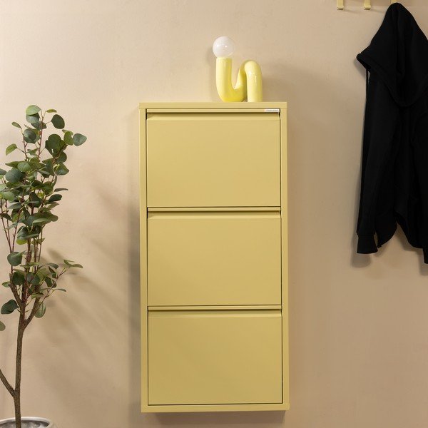 Svijetlo žuti željezni preklopni/viseći ormarić za cipele 50x103x15 cm Billy – Spinder Design-image-1