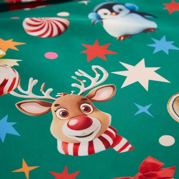 Zelena posteljina za bračni krevet 200x200 cm Christmas Icons – Catherine Lansfield-image-4