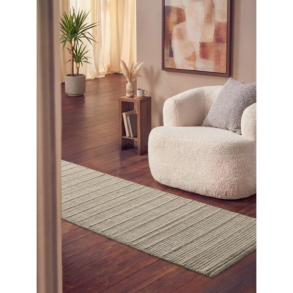 Krem ručno rađena vunena staza 80x250 cm Camden Parker – Ted Baker-image-1