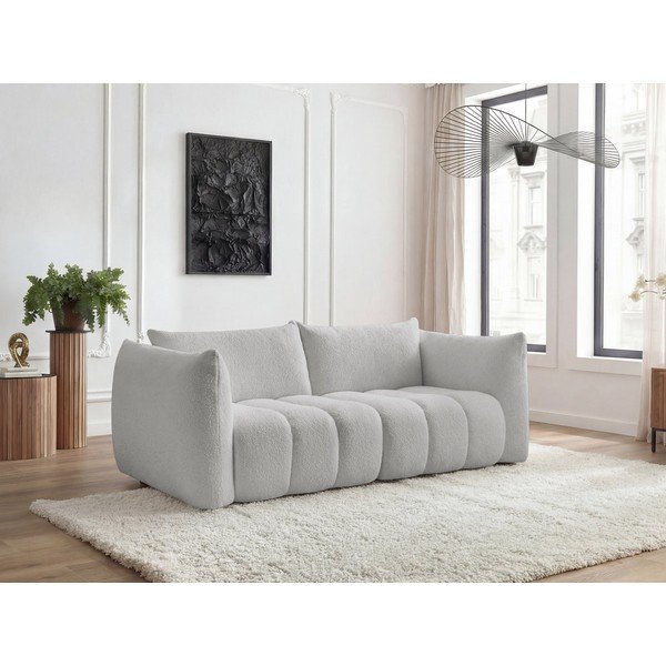 Svijetlo siva sofa od bouclé tkanine 234 cm Azra – Bobochic Paris-image-1