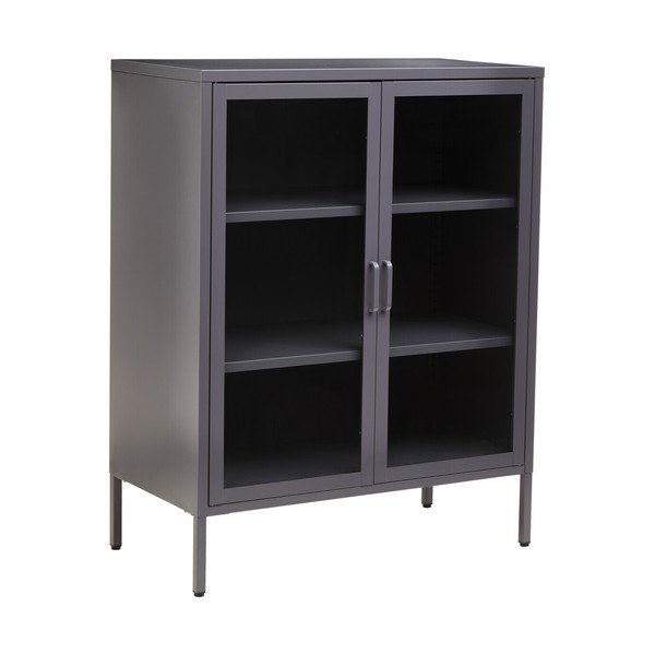 Siva željezna vitrina 80x102x40 cm Acier – Premier Housewares