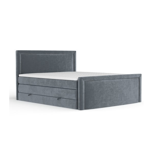 Tamno sivi boxspring krevet s prostorom za odlaganje 160x200 cm Lavenda – Maison de Rêve
