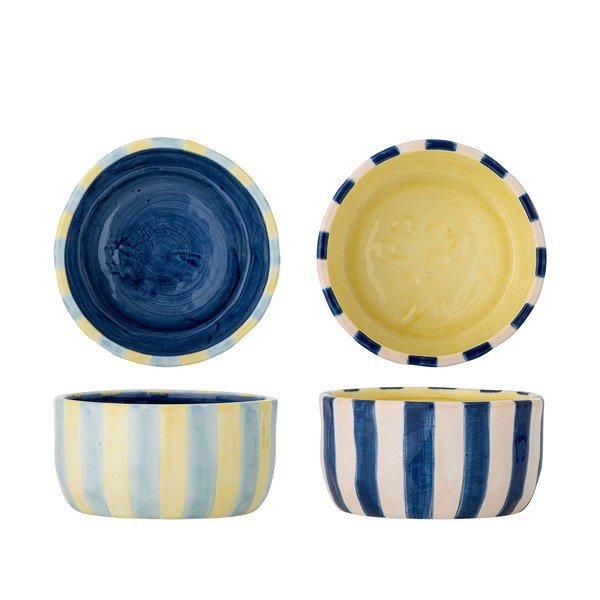 Žute/plave keramičke zdjelice u setu 4 kom 300 ml Phoenix – Bloomingville