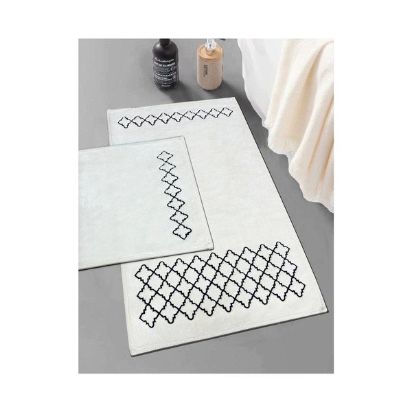 Krem kupaonske prostirke u setu 2 kom 60x100 cm Luxury – Foutastic-image-1