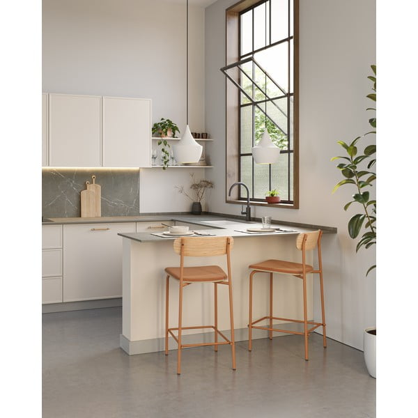 Crvene/u prirodnoj boji barske stolice u setu 2 kom (visine sjedala 66 cm) Adriana – Marckeric-image-1