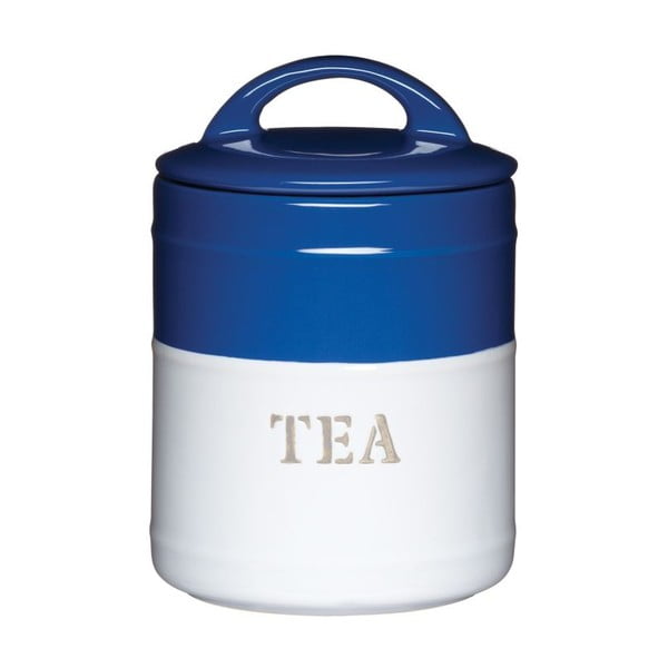 Plava i bijela staklenka za čaj