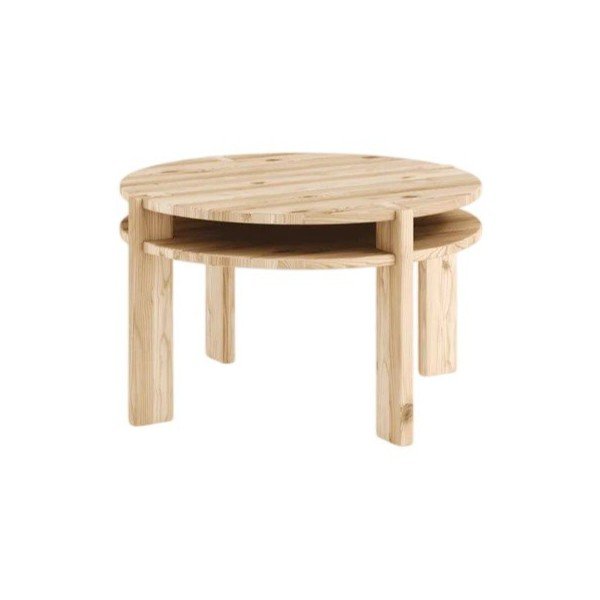Okrugao stolić za kavu od masivnog bora u svijetloj prirodnoj boji ø 70 cm Tuck – Karup