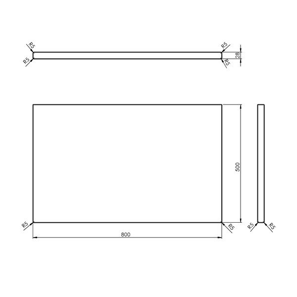 Ploča za ispod umavionika od punog hrasta u prirodnoj boji 80x50 cm Woody – Sapho-image-4