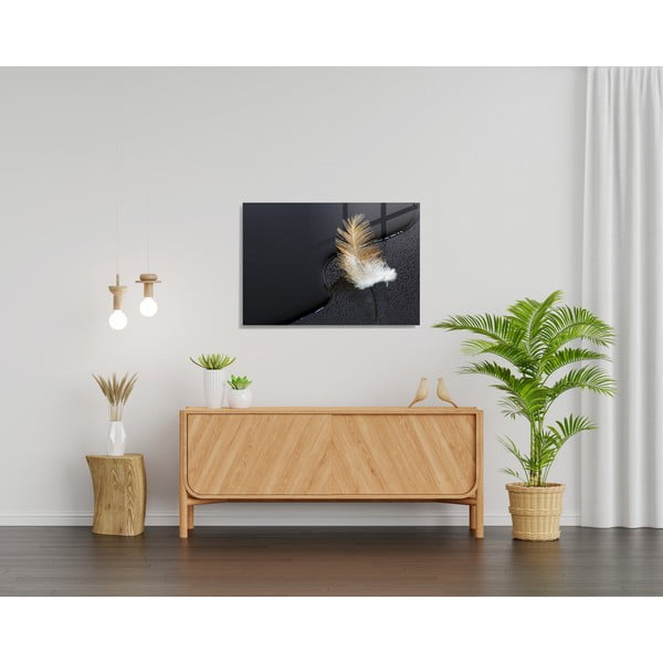 Staklena slika 100x70 cm Feather - Wallity-image-1