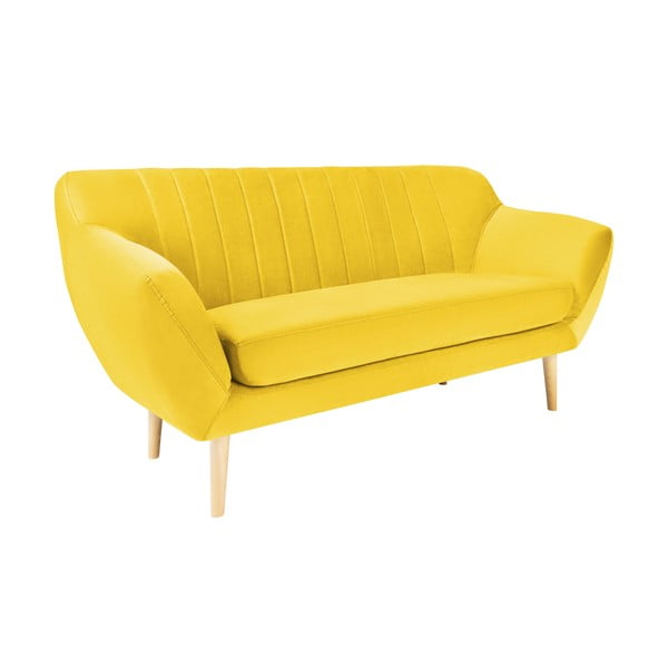 Žuta baršunasta sofa Mazzini Sofas Sardaigne, 158 cm-image-2