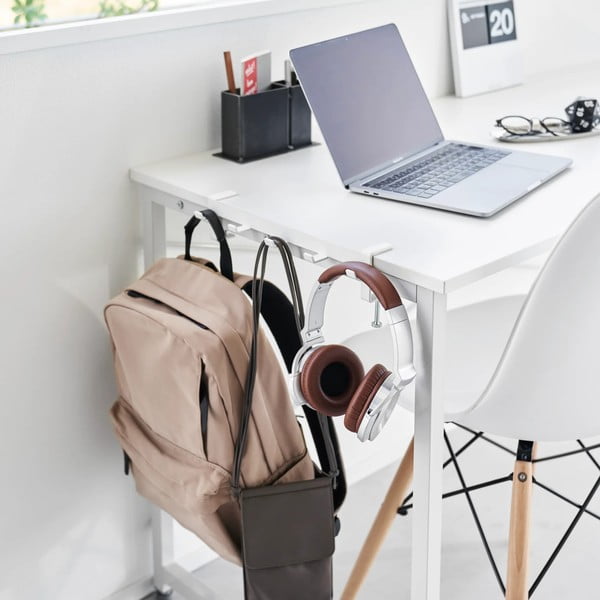 Mat bijela željezna prilagodljiva kuka Tower – YAMAZAKI-image-3