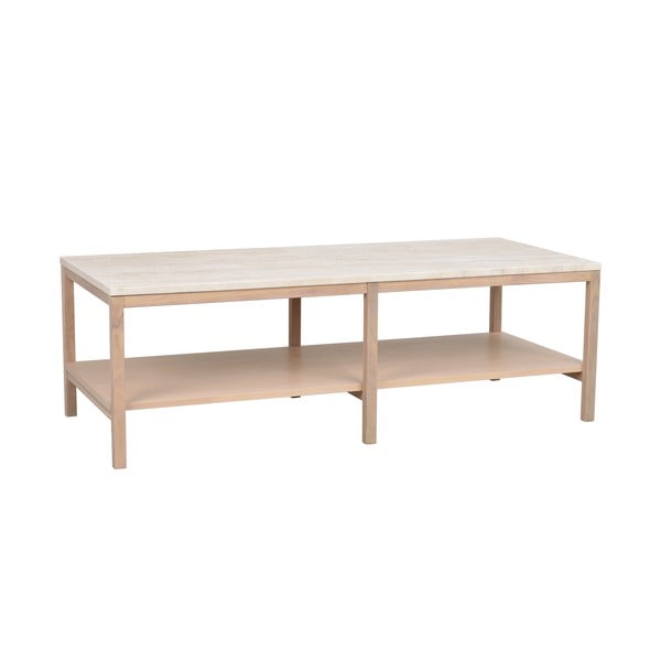 Bijeli stolić za kavu s kamenom pločom 140x60 cm Orwel - Rowico-image-3