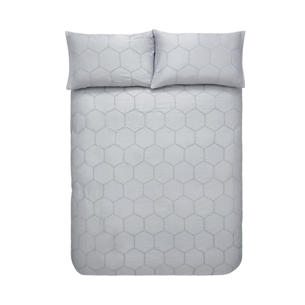 Siva pamučna posteljina Bianca Honeycomb, 200 x 200 cm