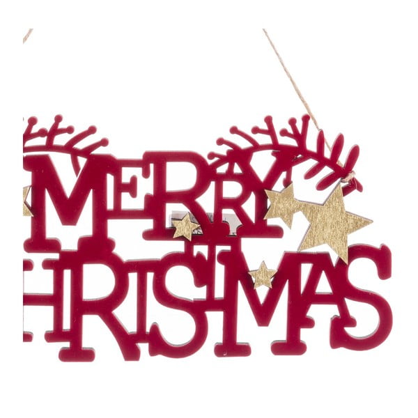 Drveni viseći božićni ukras 22 cm Merry Christmas – Casa Selección-image-1