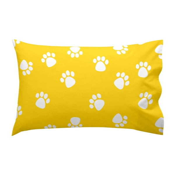 Žuta pamučna navlaka za jastuk Psi lisice, 40 x 60 cm
