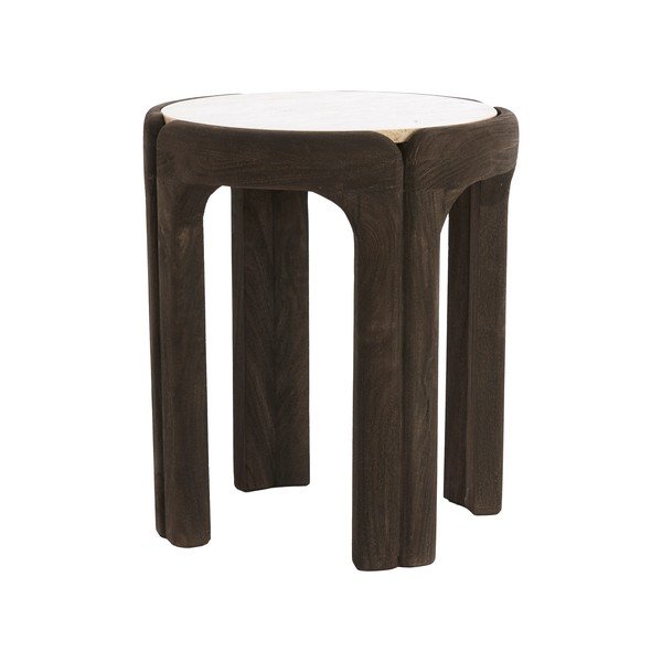 Okrugao pomoćni stol s kamenom pločom stola ø 45 cm Ali – Light & Living