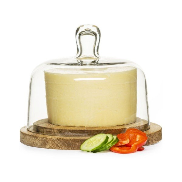 Sagaform Ovalna ploča za sir sa staklenim poklopcem-image-2