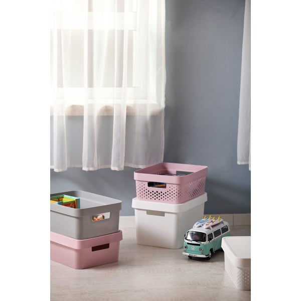 Siva košara za odlaganje Curver Infinity Dots, 17 l-image-3