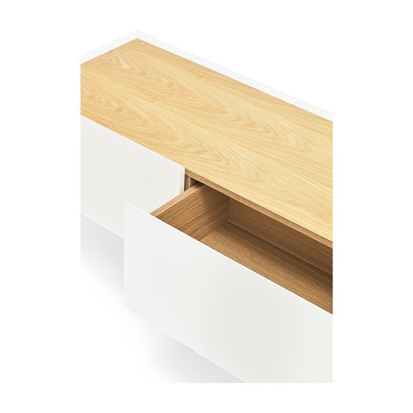 Bijela/u prirodnoj boji TV komoda u dekoru hrasta 180x45 cm Arista – Teulat-image-4