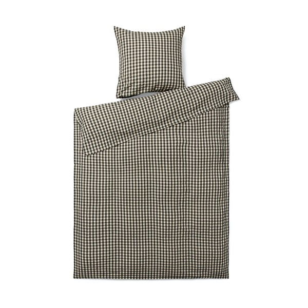 Crno-bež posteljina za krevet za jednu osobu-za produženi krevet od krepa 140x220 cm Bæk&Bølge – JUNA