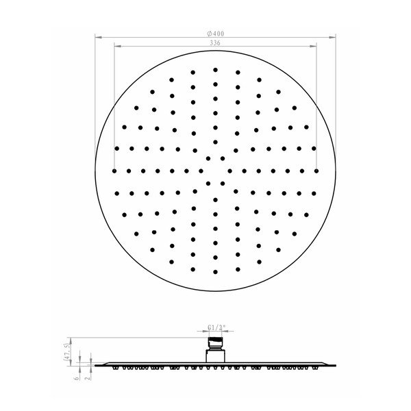 Tuš glava od nehrđajućeg čelika u sjajno srebrnoj boji ø 40 cm Slim – Sapho-image-1