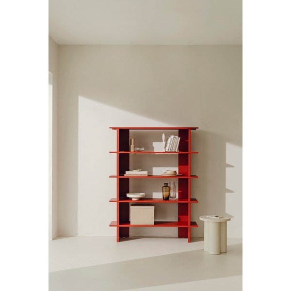 Crvena metalna biblioteka 120x156x37 cm Hes – noo.ma-image-1