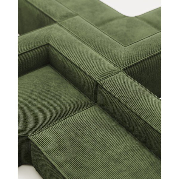 Zelena kutna garnitura od samta Blok – Kave Home-image-1