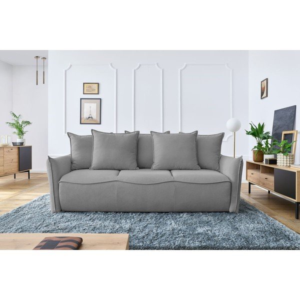 Svijetlo siva sklopiva sofa 226 cm Leon – Bobochic Paris-image-1