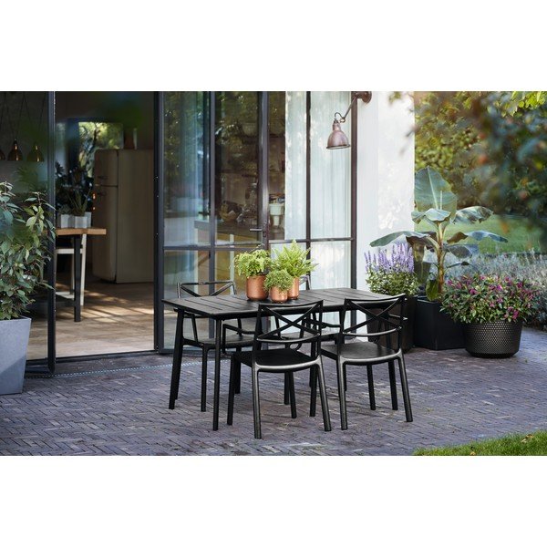 Crna plastična vrtna stolica Metalix – Keter-image-2