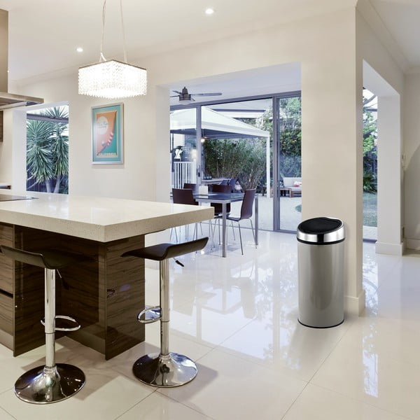 Smeđe-siva željezna kanta za smeće na dodir 30 l – MSV-image-1