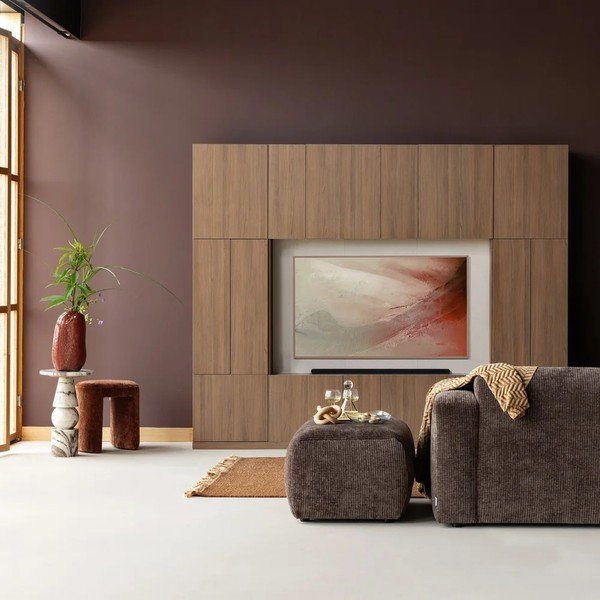 Modularni TV set u tamnoj prirodnoj boji 160x215 cm Build – WOOOD-image-1