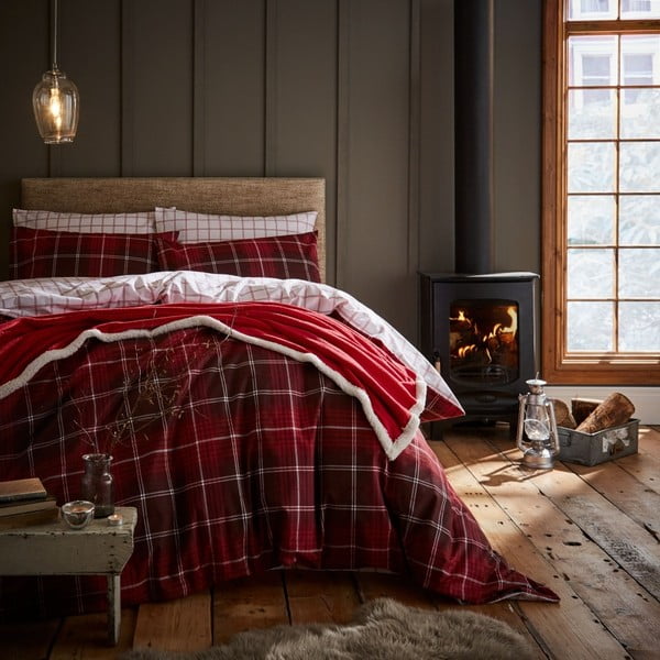 Crvena posteljina za Catherine Lansfield Tartan Check, 220 x 230 cm