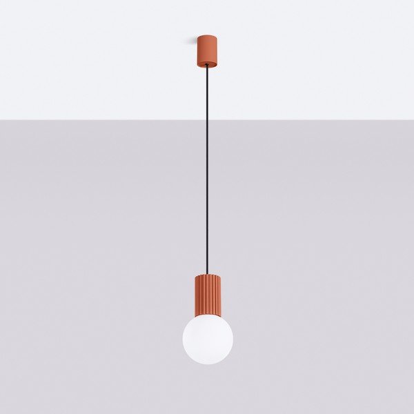 Narančasta viseća svjetiljka sa staklenim sjenilom ø 12 cm Orbital – Sollux-image-4