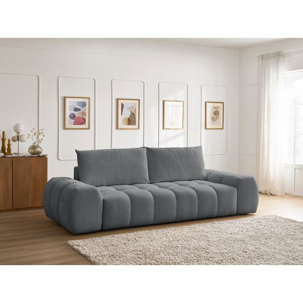 Tamno siva sklopiva/s prostorom za odlaganje sofa od šenila 278 cm Everest – Bobochic Paris-image-1