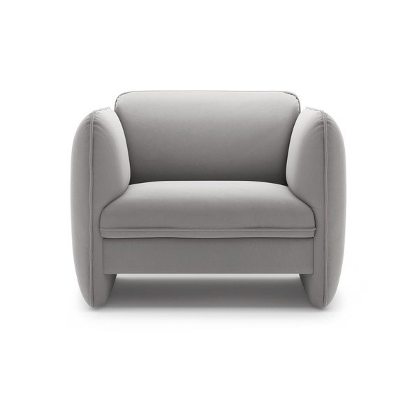 Svijetlo siva baršunasti fotelja Georgia – Micadoni -image-2