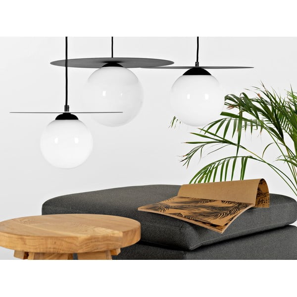 Crna viseća svjetiljka sa staklenim sjenilom ø 40 cm Skiva Ball – CustomForm-image-1