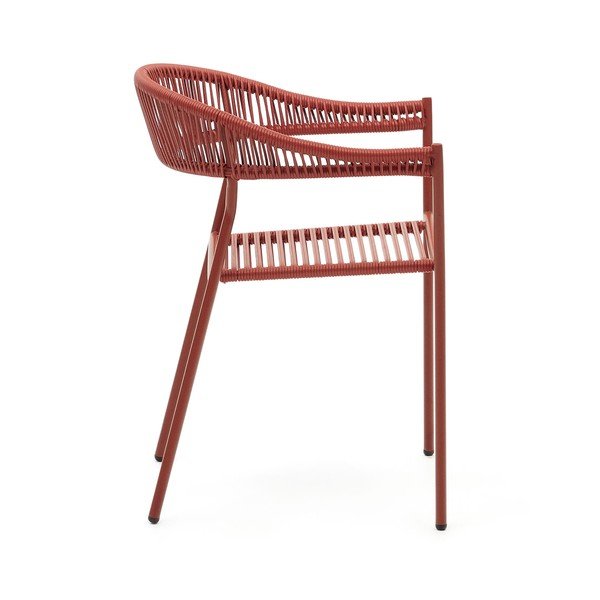 Ciglaste blagovaonske stolice u setu 4 kom od umjetnog ratana Futadera – Kave Home-image-2