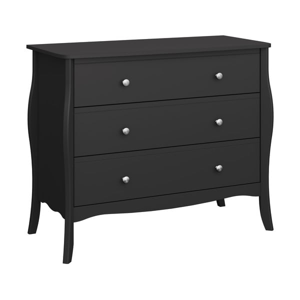Crna niska komoda 97x80 cm Baroque - Tvilum-image-2