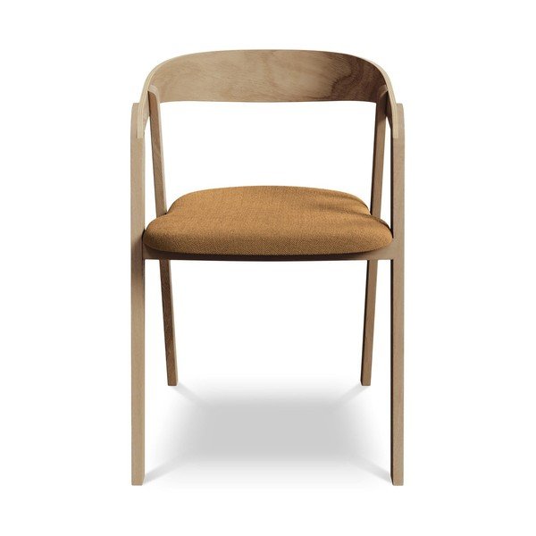 Blagovaonska stolica od masivnog drveta boja terakote Erika – Makamii-image-1