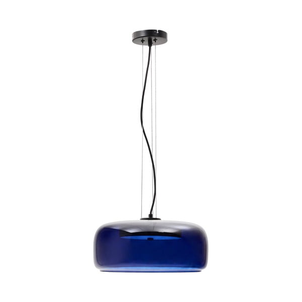 Tamno plava LED viseća svjetiljka sa staklenim sjenilom ø 38 cm Reig – Kave Home