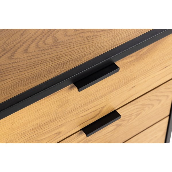 Crna polica za knjige u dekoru hrasta 85x141 cm Swindon - Actona-image-1