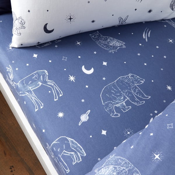 Flanelska dječja plahta s gumom 90x190 cm Starlight Animals – Bianca-image-1